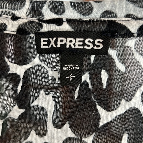 EXPRESS Long Sleeve semi- Sheer Animal Cheetah Print Top size Small Petite - Picture 3 of 6